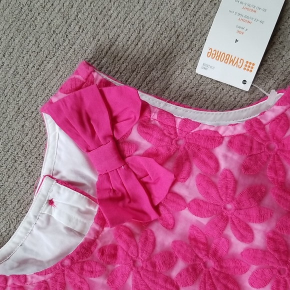 Lined Pink Floral Dress, Button Back - Picture 4 of 8